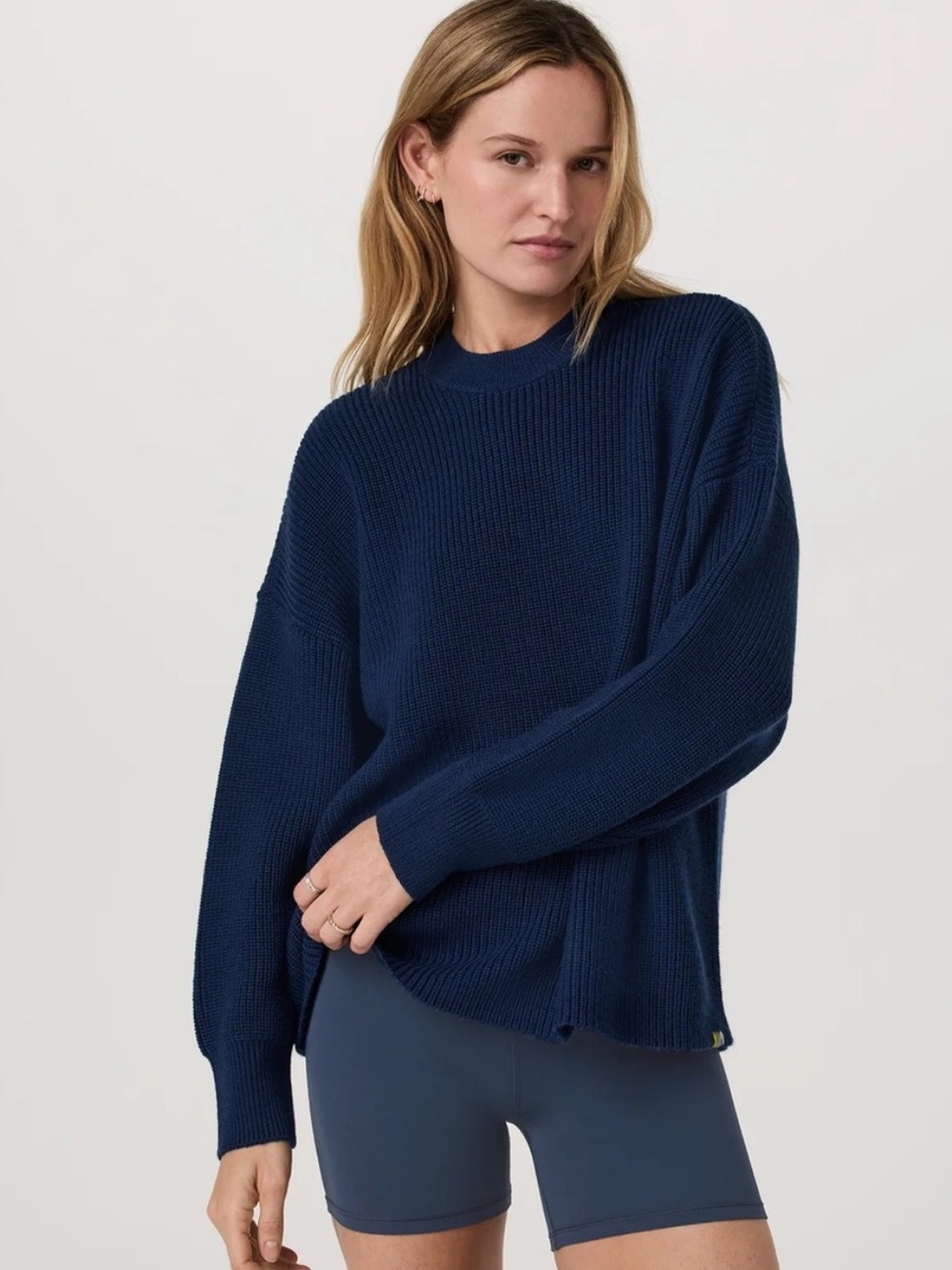 Vuori Alps Classic Crew Sweater Woolmark Merino Wool Navy